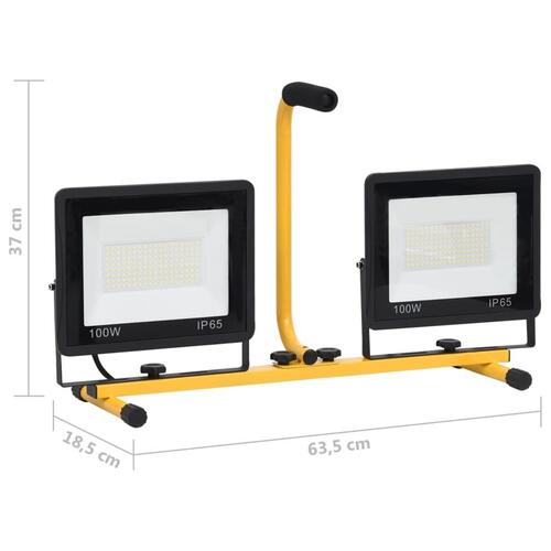 LED-projektør med håndtag 2x100 W kold hvid