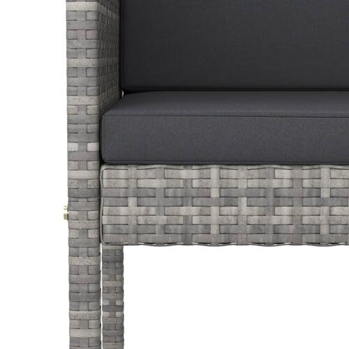 Barstole 2 stk. med hynder polyrattan grå