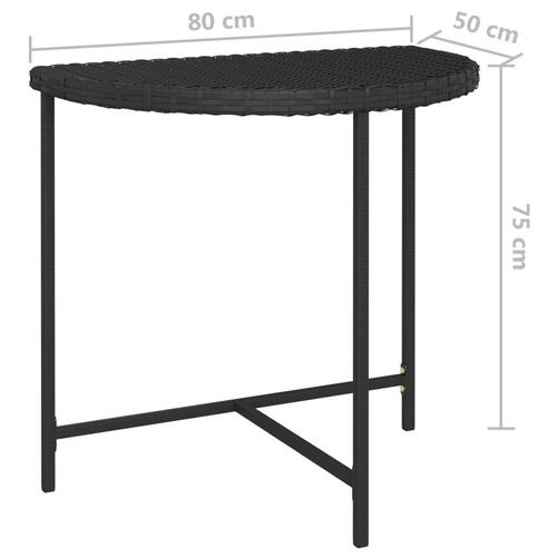 Havebord 80x50 x75 cm polyrattan sort