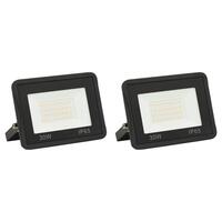 LED-projektører 2 stk. 30 W koldt hvidt lys