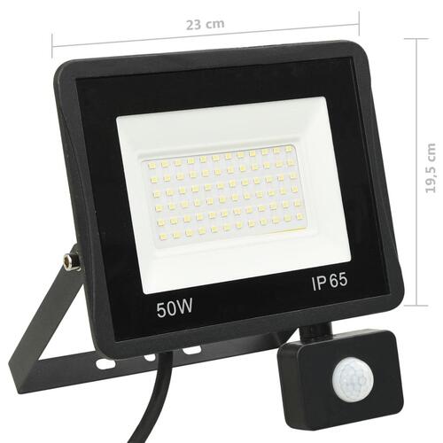 LED-projektør med sensor 50 W varmt hvidt lys