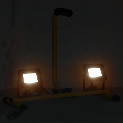 LED-projektør med håndtag 2x10 W varmt hvidt lys