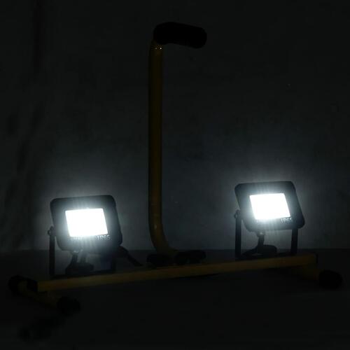 LED-projektør med håndtag 2x10 W koldt hvidt lys
