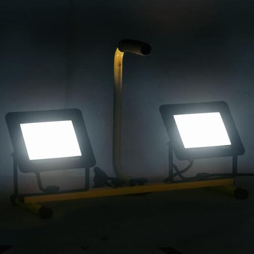 LED-projektør med håndtag 2x50 W kold hvid
