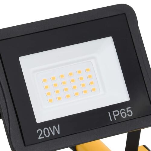 LED-projektør med håndtag 2x50 W kold hvid