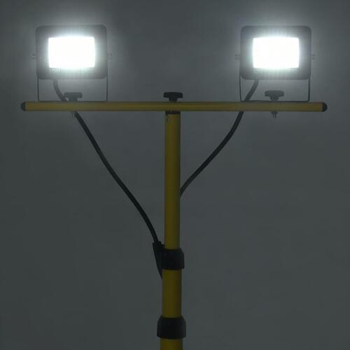LED-projektør med stativ 2x10 W kold hvid