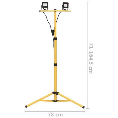 LED-projektør med stativ 2x10 W kold hvid