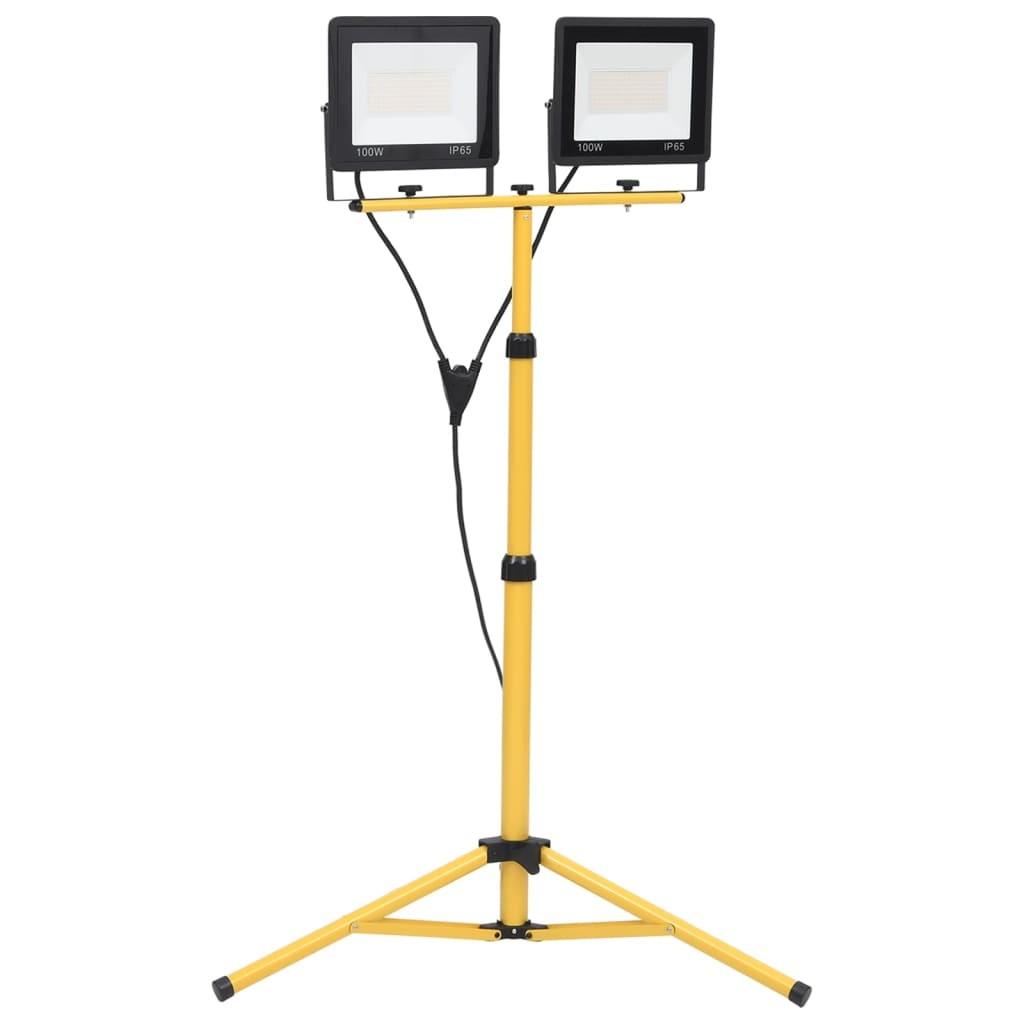 LED-projektør med stativ 2x100 W kold hvid