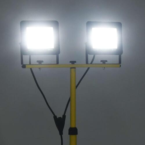 LED-projektør med stativ 2x100 W kold hvid