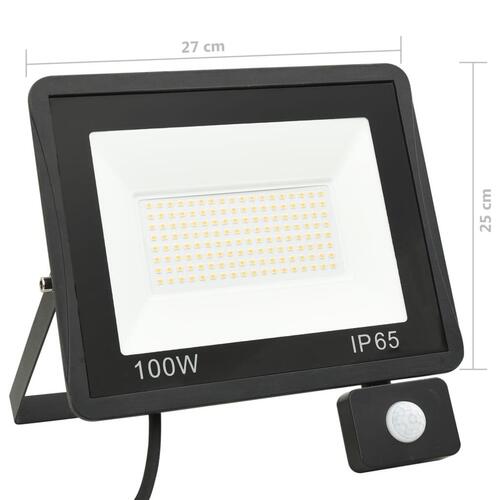LED-projektør med sensor 100 W kold hvid