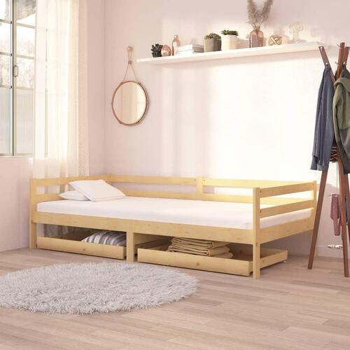 Daybed med skuffer 90x200 cm massivt fyrretræ