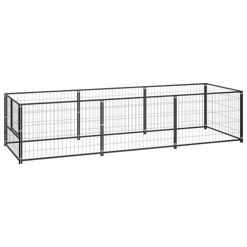 Hundeløbegård 3 m² stål sort
