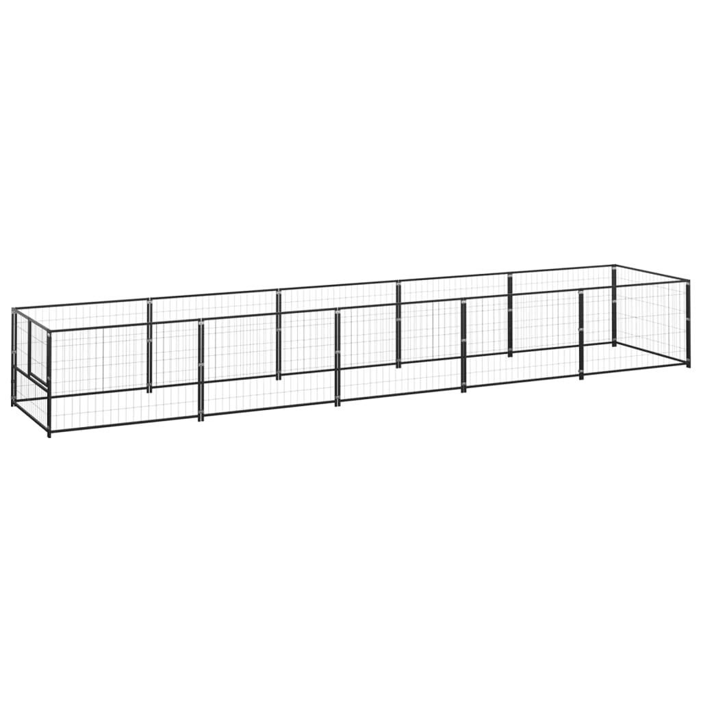 Hundeløbegård 5 m² stål sort
