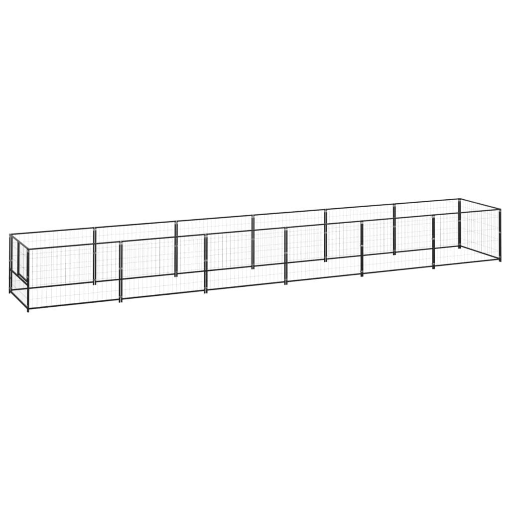 Hundeløbegård 6 m² stål sort