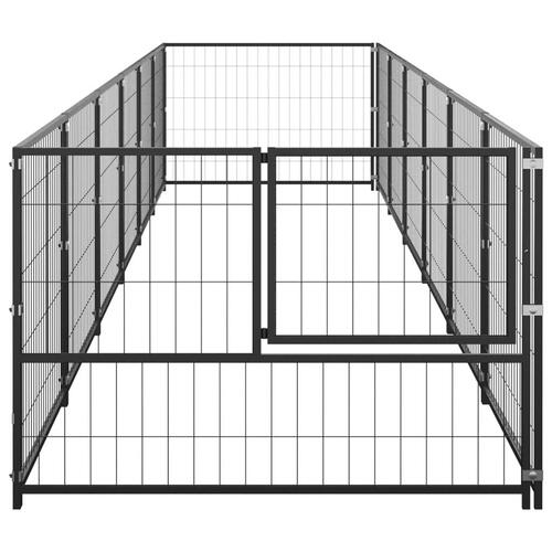 Hundeløbegård 6 m² stål sort