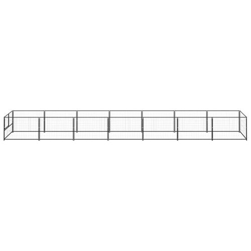 Hundeløbegård 7 m² stål sort