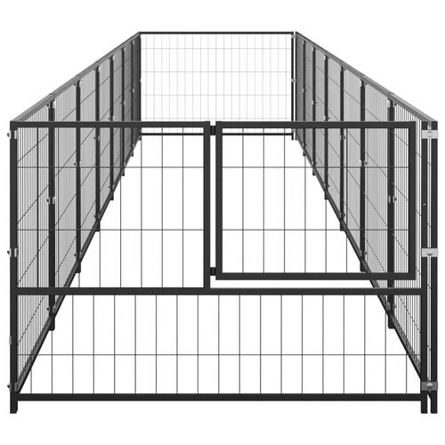 Hundeløbegård 7 m² stål sort