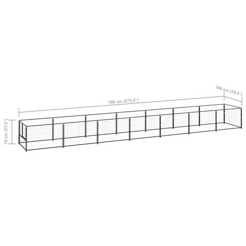 Hundeløbegård 7 m² stål sort