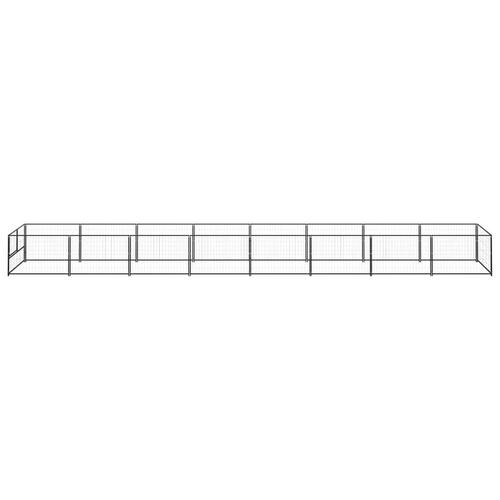 Hundeløbegård 8 m² stål sort