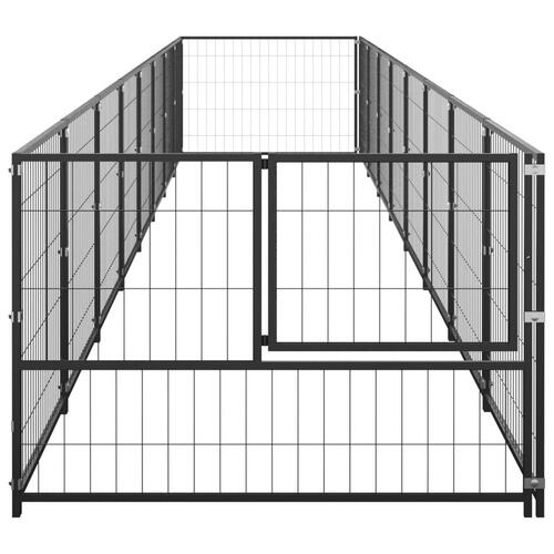 Hundeløbegård 8 m² stål sort