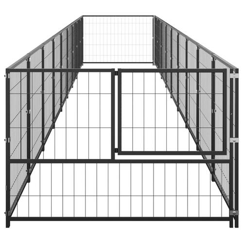 Hundeløbegård 9 m² stål sort
