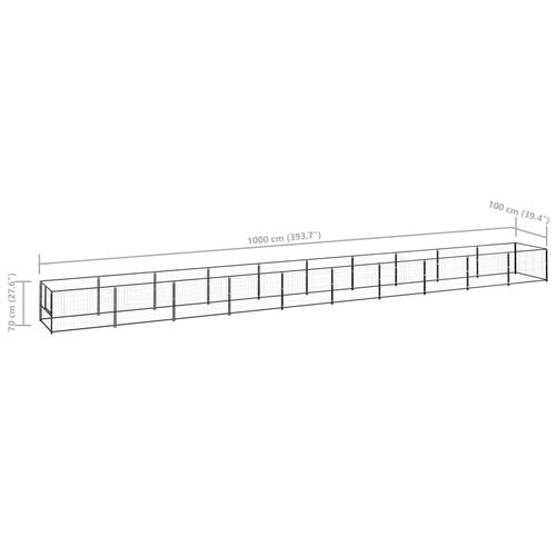 Hundeløbegård 10 m² stål sort