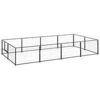 Hundeløbegård 8 m² stål sort