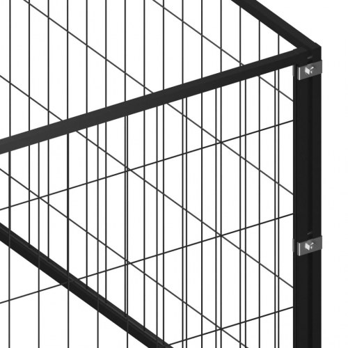 Hundeløbegård i stål - 14 m², sort