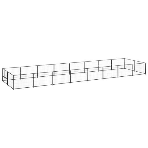 Hundeløbegård 16 m² stål sort