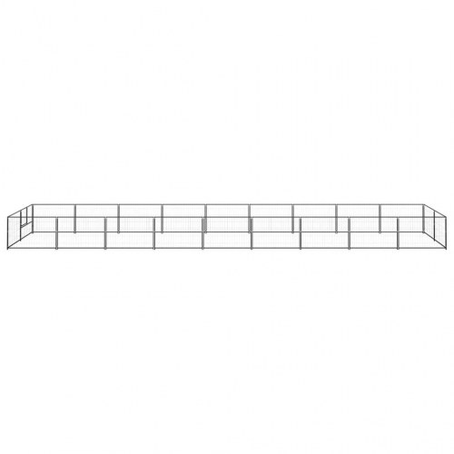 Hundeløbegård i stål - 18 m², sort, 900 × 200 × 70 cm