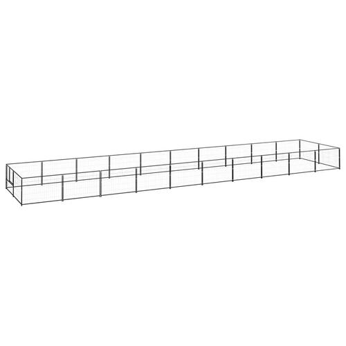 Hundeløbegård 20 m² stål sort