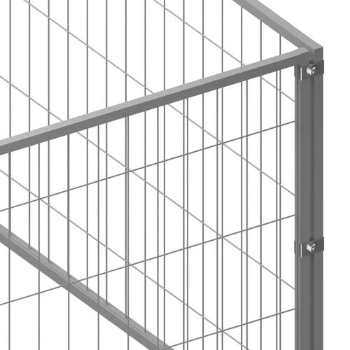 Hundeløbegård 4 m² stål sølvfarvet