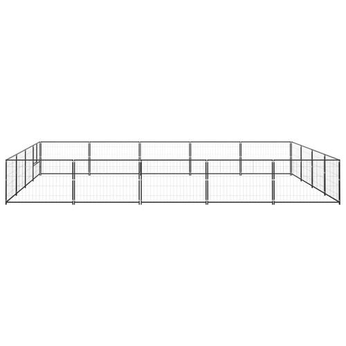 Hundeløbegård 20 m² stål sort