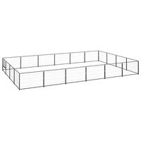 Hundeløbegård 24 m² stål sort