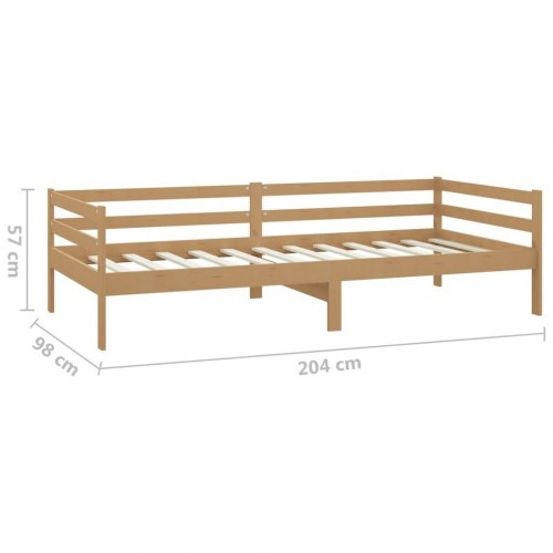 Daybed med madras 90x200 cm massivt fyrretræ gyldenbrun