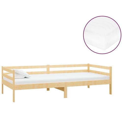 Daybed med madras 90x200 cm massivt fyrretræ