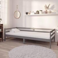 Daybed med madras 90x200 cm massivt fyrretræ grå