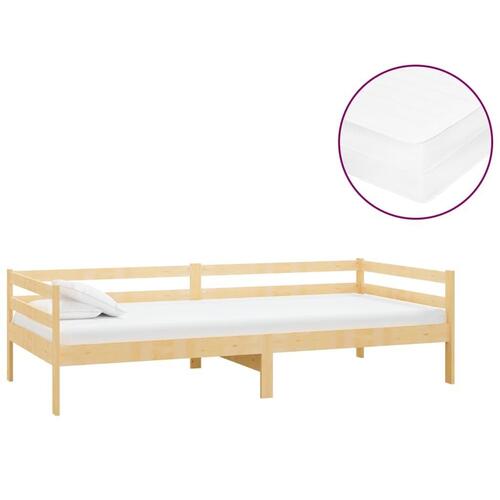 Daybed med madras 90x200 cm massivt fyrretræ