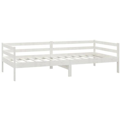 Daybed med madras 90x200 cm massivt fyrretræ hvid
