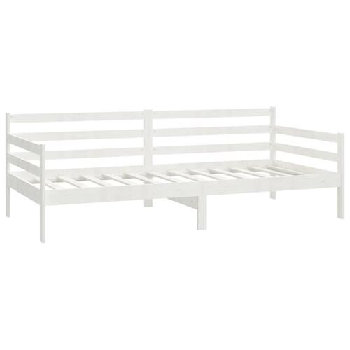 Daybed med madras 90x200 cm massivt fyrretræ hvid