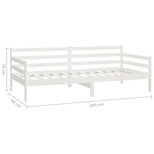 Daybed med madras 90x200 cm massivt fyrretræ hvid