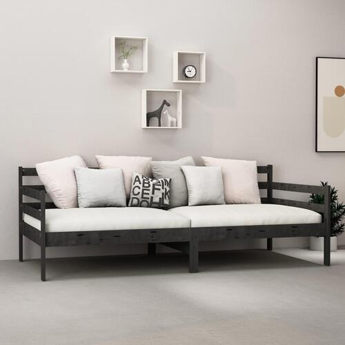 Daybed med madras 90x200 cm massivt fyrretræ sort