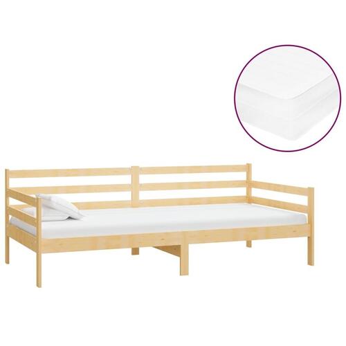 Daybed med madras 90x200 cm massivt fyrretræ