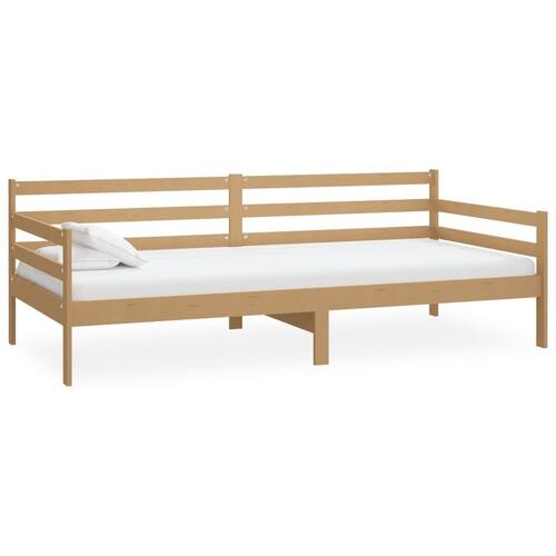 Daybed med madras 90x200 cm massivt fyrretræ gyldenbrun