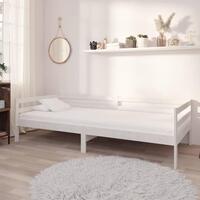 Daybed med madras 90x200 cm massivt fyrretræ hvid