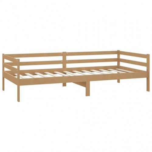 Daybed med madras 90x200 cm massivt fyrretræ gyldenbrun