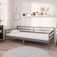 Daybed med madras 90x200 cm massivt fyrretræ grå