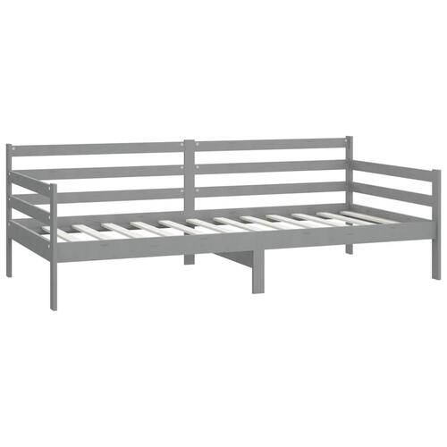 Daybed med madras 90x200 cm massivt fyrretræ grå
