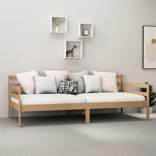 Daybed med madras 90x200 cm massivt fyrretræ gyldenbrun