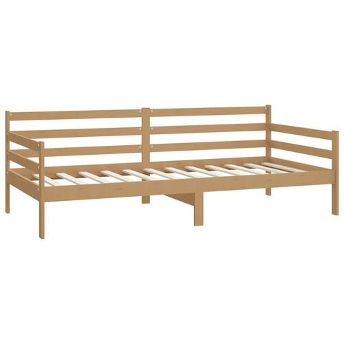Daybed med madras 90x200 cm massivt fyrretræ gyldenbrun